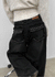 Nyont Fringe Snap Folding Wide Denim Pants