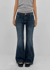 Kitsch low-waist back-pocket bootcut denim pants