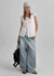 Belpel Washed Wide Balloon Denim Pants