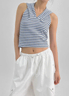 Clup Striped Backless Halter Hooded Sleeveless