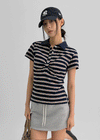 Geltra Shirring Collar Short Sleeve T-shirt