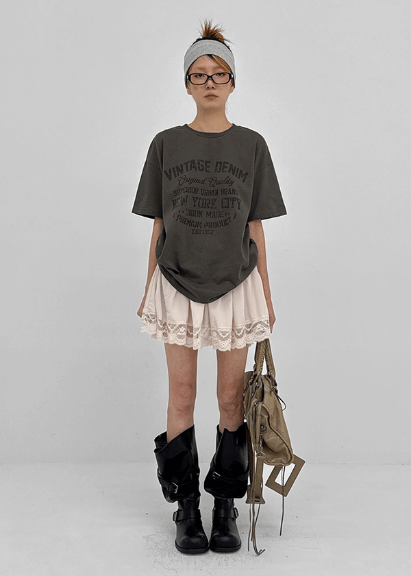 Nellie's satin lace miniskirt