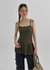 Cammel Stripe Layered Sleeveless Mini Dress