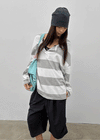 Santom Striped Collared Long Sleeve T-shirt