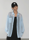 Keungnut Summer Stripe Sheer Oversized Shirt