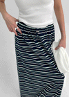 Ronb Striped String Long Skirt