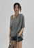 Doomit Shirring Loose Fit Off-Shoulder Short Sleeve Tee