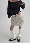 Betu Cotton Cargo Mini Skirt