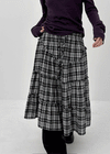 Tending Check Cancan Midi Skirt