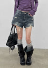 Anywar Damaged Denim Shorts