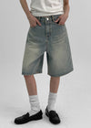 Meltu Washed Bermuda Denim Pants