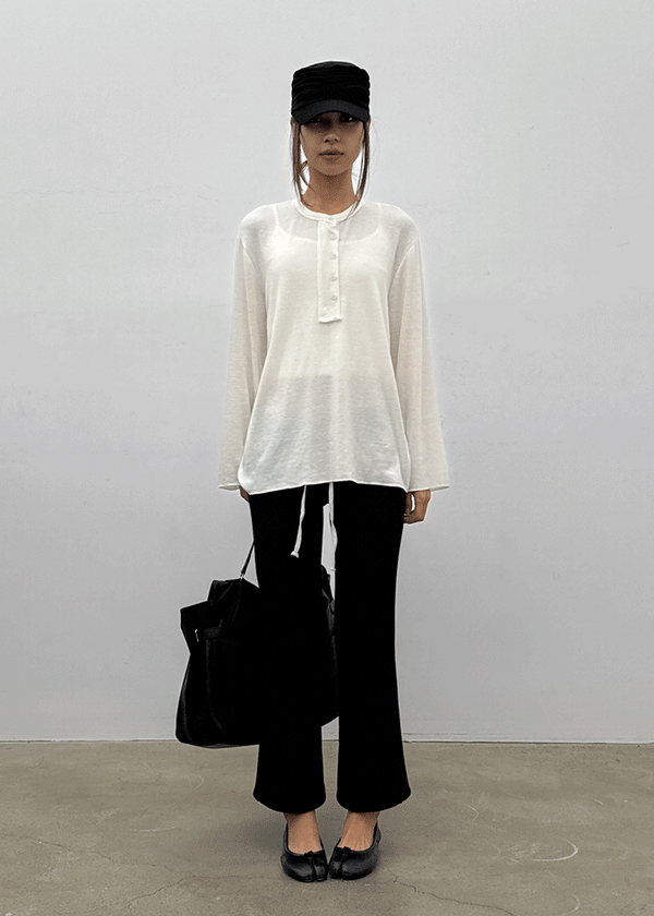 Segman Henley neck wool knit