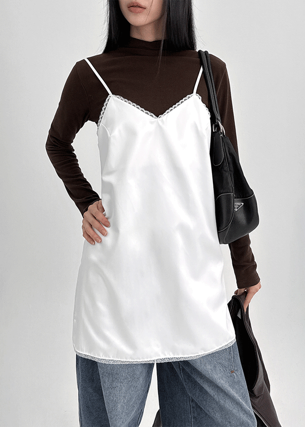 Parisine Lace Satin Mini Dress