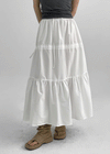 Haiso Banding Flare Long Skirt