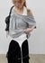 Mekki Dot Strap Off-shoulder Short Sleeve Tee