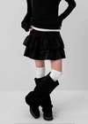 Weril Suede Cancan Mini Skirt