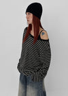 Gati Stripe Boat Neck Long Sleeve T-shirt