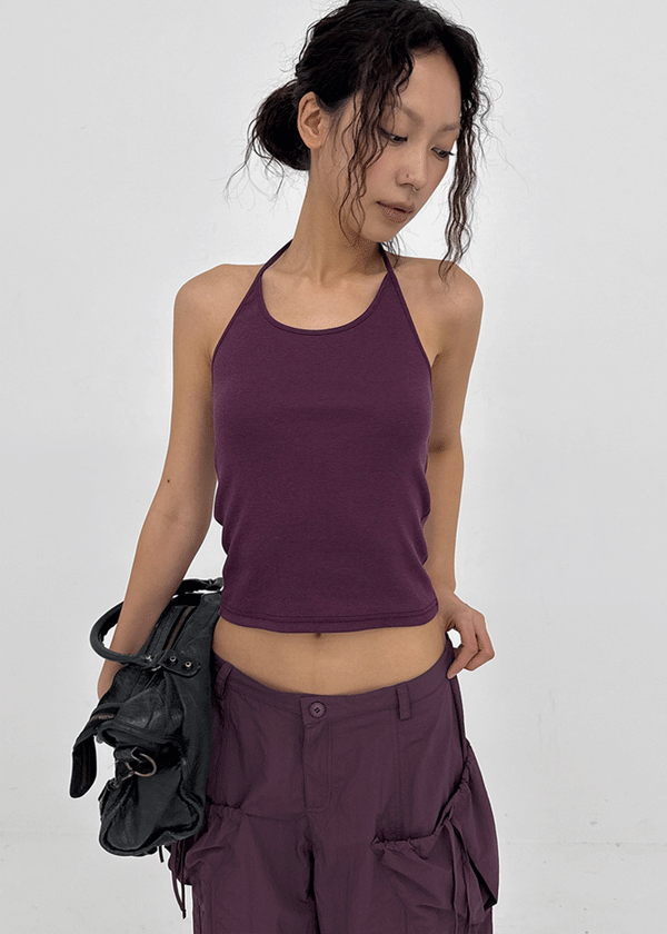 Forets Ribbed Halter Sleeveless