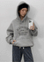 Ritan Double-Sided Fleece Lettering Embroidered Hoodie