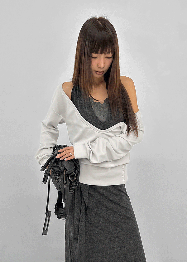 Anna Deep V-Neck Sweatshirt