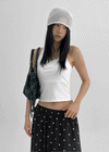 Thezel Back Point Halter Crop Top (Built-in Bra)