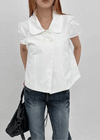 Pohens Button Collar Short Sleeve Jacket