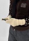 Poshon Long Boucle Knit Touch Gloves