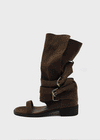 Teku Suede Open-toe Buckle Long Boots