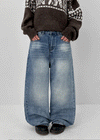 Hemlet Back-Pocket Wide Denim Pants