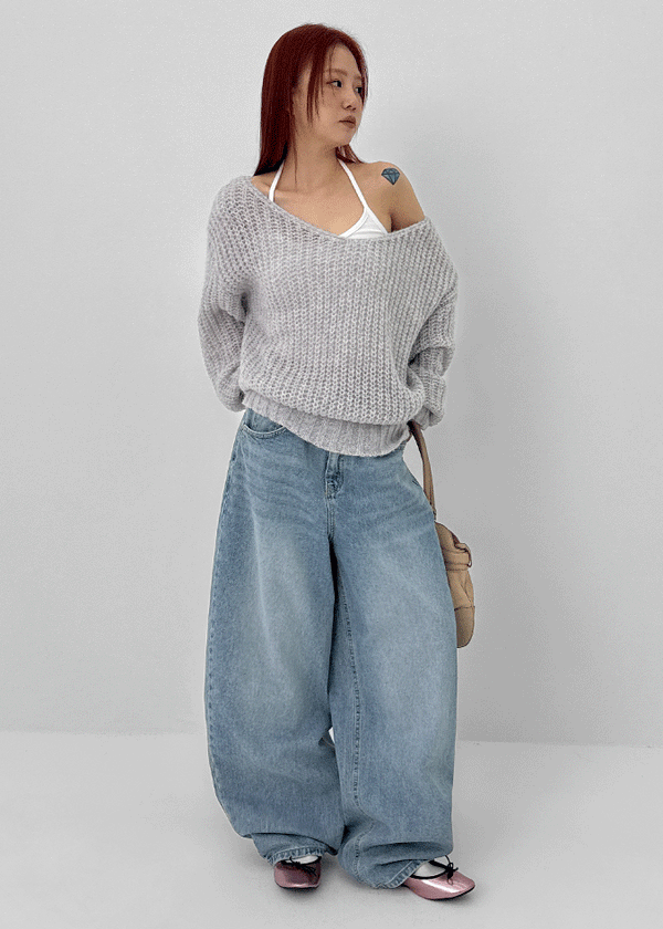 Shommi Wide Balloon Denim Pants