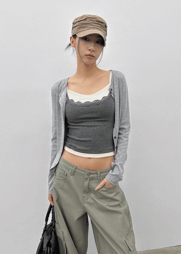 Ruav Button Round Cardigan