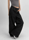 Kinya Zebra Wide Raw Denim Pants