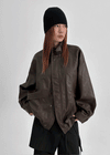 Tuatu High-neck Leather Jumper