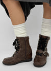Sens Buckle Lace-up Mid-calf Boots