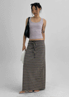 Camluth Stripe Banding Long Skirt