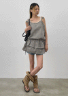 Tobble Check Layered Sleeveless Mini Dress
