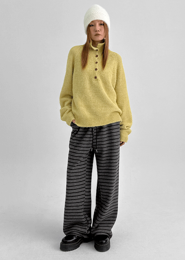 Kemdon Striped Fleece Banding Pants