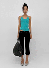 Foremble Ribbed Halter Sleeveless