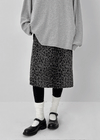 Compton Back-banded Leopard Wool Midi Skirt