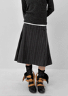 Crouton Striped Pintuck Midi Skirt