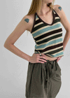 Lorit Stripe Strap Halter Sleeveless
