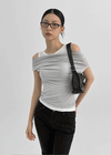 Tieq Layered Drape Sleeveless Short Sleeve Tee