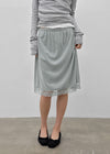 Lua Lace Velvet Midi Skirt