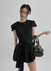 Benso Flare Ribbon Mini Dress
