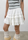 Blirr Suede Cancan Mini Skirt