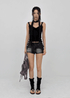 Kiya low-waisted denim shorts