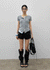 Clven Ribbed Button Short-sleeve Knit Cardigan