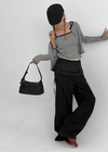 Tirka Glossy Leather Shoulder Bag
