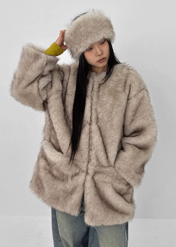 Muku Overfit Half Fur Jacket (Set Available)