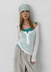 Dream Summer See-through Button Long Sleeve T-shirt
